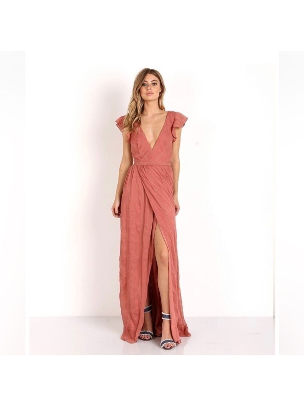 The Jetset Diaries Getaway Maxi Dress Coral Size Small